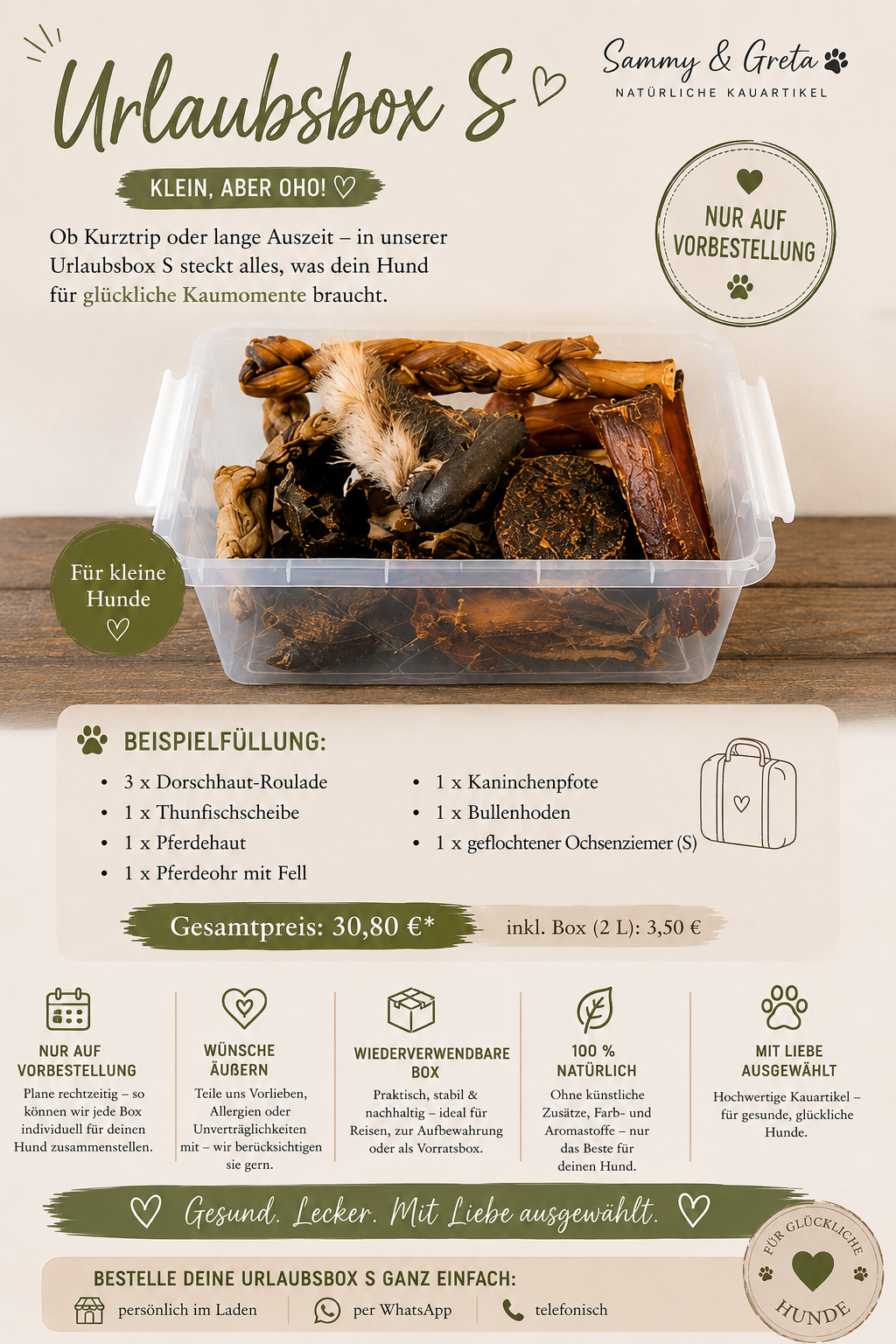 ☀️🐾 Neu bei Sammy &amp; Greta: Individuelle Urlaubsboxen für Hunde! 🐾☀️